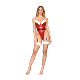 Dreamgirl Sequined and Faux-Fur Trimmed Santa Teddy- Ruby