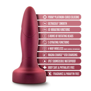 Anal Adventures Matrix Atomic Plug with Remote- Martian Wine