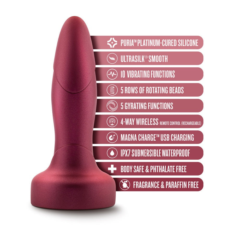 Anal Adventures Matrix Atomic Plug with Remote- Martian Wine