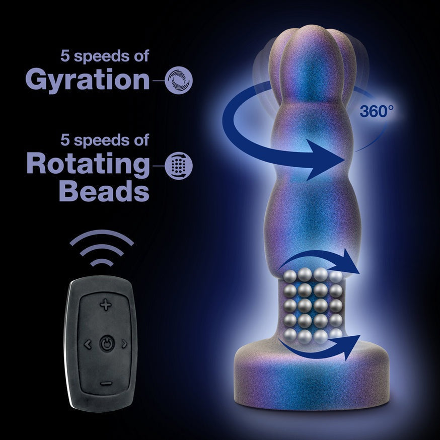 Anal Adventures Matrix Kinetik Plug with Remote- Space Age Blue