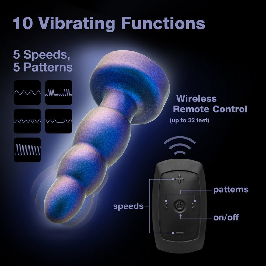 Anal Adventures Matrix Kinetik Plug with Remote- Space Age Blue
