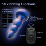 Anal Adventures Matrix Kinetik Plug with Remote- Space Age Blue
