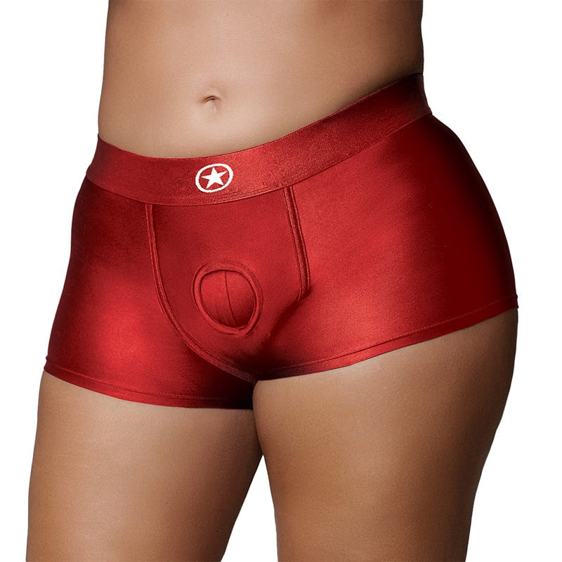 Ouch! Vibrating Strap-on Boxer- Red