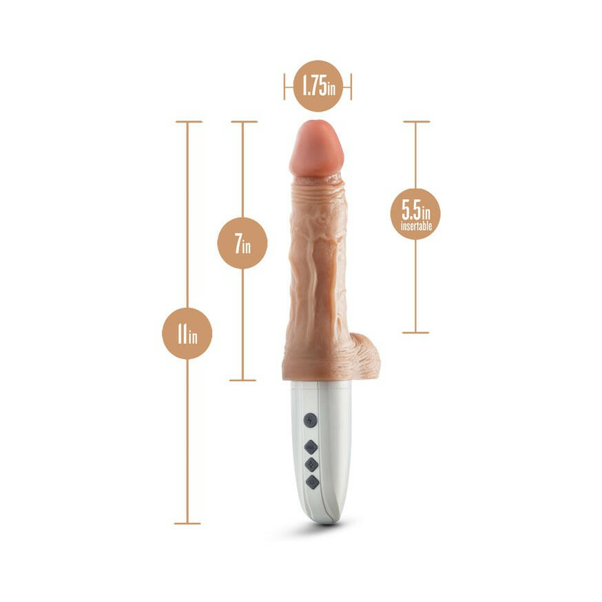 Dr. Hammer Thrusting Dildo with Handle 7in- Beige