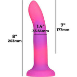 RAVE BY ADDICTION SILICONE 8" GLOW IN THE DARK - PINK & PURPLE