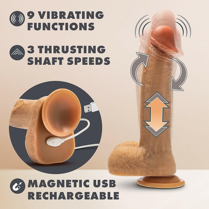 Dr. Phillips Thrusting Dildo 8.5 in. Tan