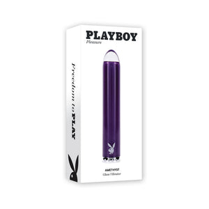 Playboy Amethyst Vibrating Glass Vibe- Purple