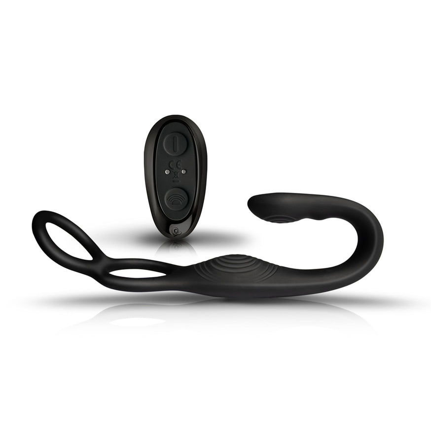 Rocks-Off The-Vibe C-Ring and P-Spot Stimulator- Black
