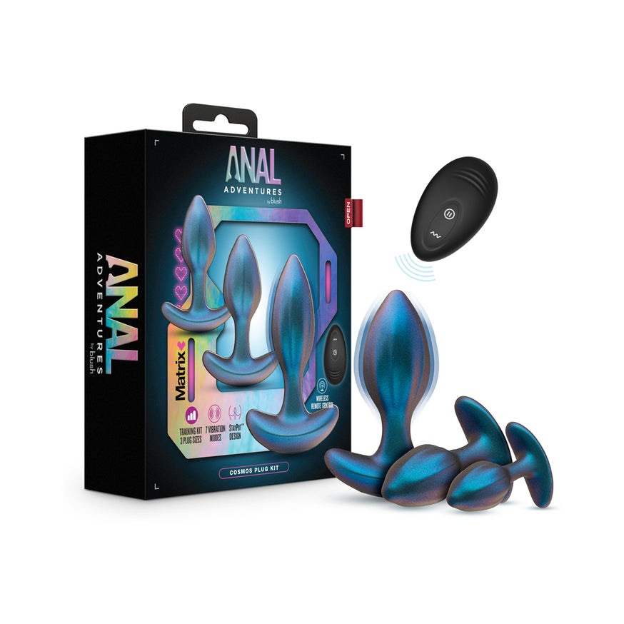 Anal Adventures Matrix Cosmos Plug Kit Lunar- Blue