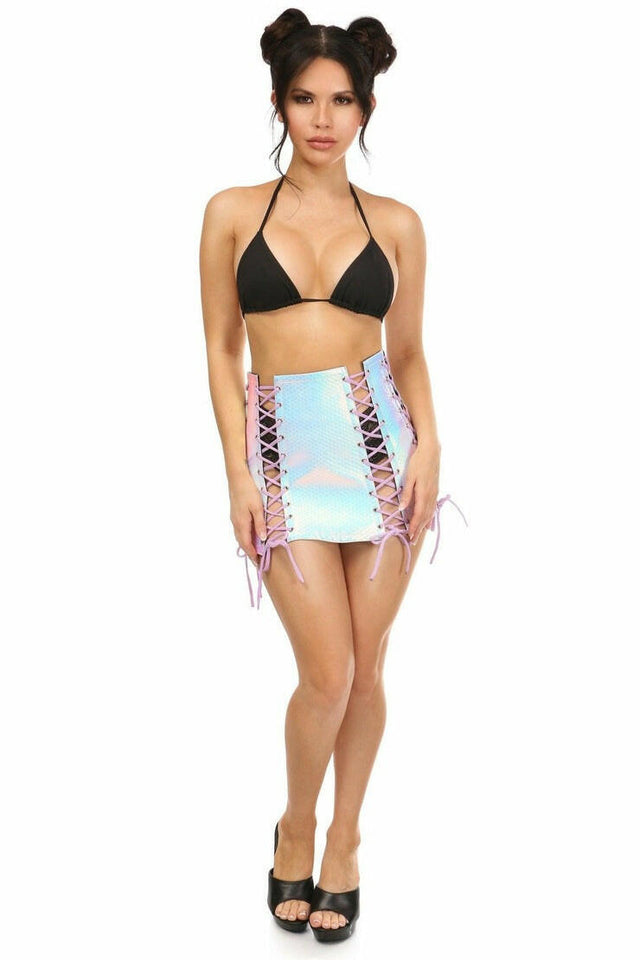Mermaid Holo Lace-Up Skirt