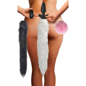 Tailz Vibrating Anal Plug & 3 Tails With Remote Control