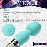 Prisms Vibra-Glass 10X Turquoise Dual Ended Silicone/Glass Wand