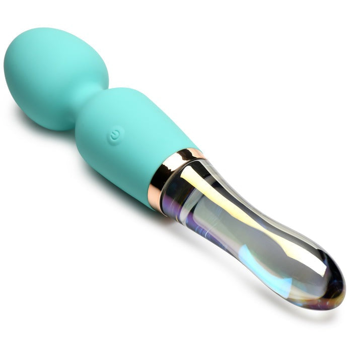 Prisms Vibra-Glass 10X Turquoise Dual Ended Silicone/Glass Wand