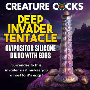 Deep Invader Tentacle Ovipositor Silicone Dildo With Eggs