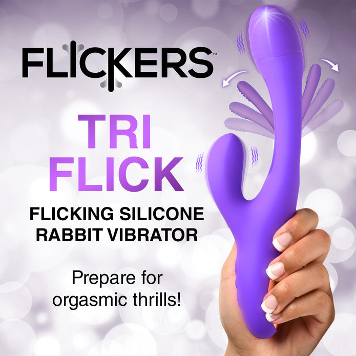 Tri-Flick Flicking Silicone Rabbit Vibrator