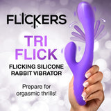 Tri-Flick Flicking Silicone Rabbit Vibrator