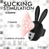 Shegasm Sucky Bunny Clit Stimulator - Black