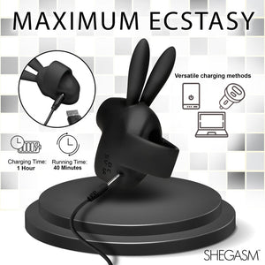 Shegasm Sucky Bunny Clit Stimulator - Black