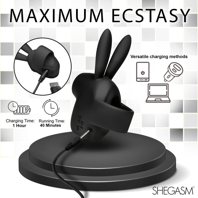 Shegasm Sucky Bunny Clit Stimulator - Black