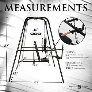 Master Series Throne Deluxe Adjustable Sling with Sex Machine