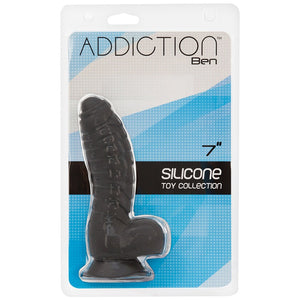 Addiction Ben Dildo W/ Balls-Black 7in.