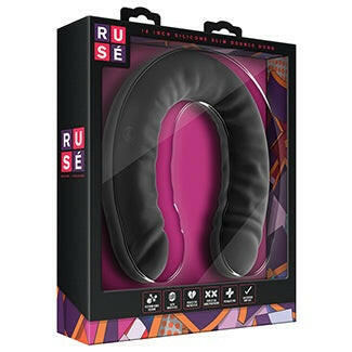 Ruse Silicone Double Headed Dildo-Black 18