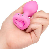 B-Vibe Vibrating Heart Shape Jewel Plug Pink S/M