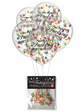 Happy Fucking Birthday FU Finger Confetti Balloons