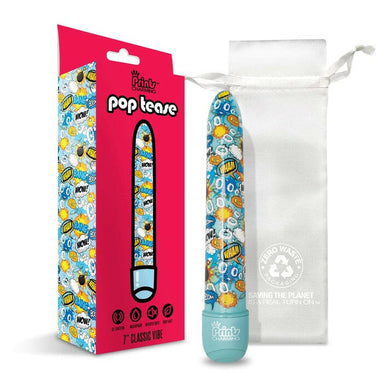 Pop Tease Classic Vibrator, Bang, Blue W/Storage Bag