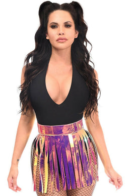 Rainbow Gold Holo Fringe Skirt