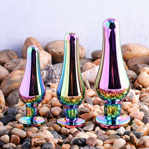 Evolved 3-Piece Rainbow Metal Anal Plug Set