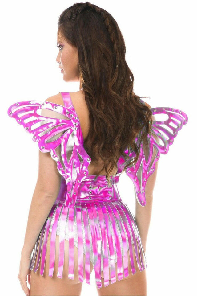 Fuchsia Holo Large Butterfly Wing Body Harness