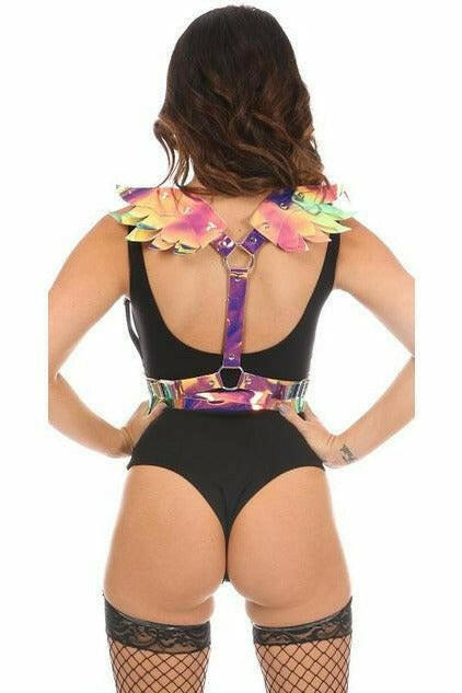 Rainbow Gold Holo Body Harness w/Wings