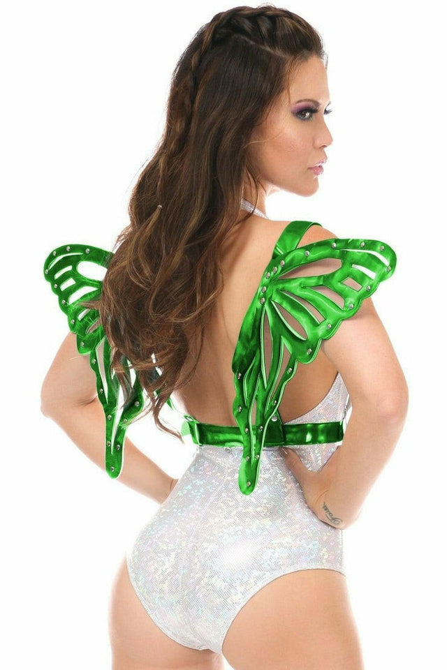 Green Holo Large Butterfly Wing Body Harness