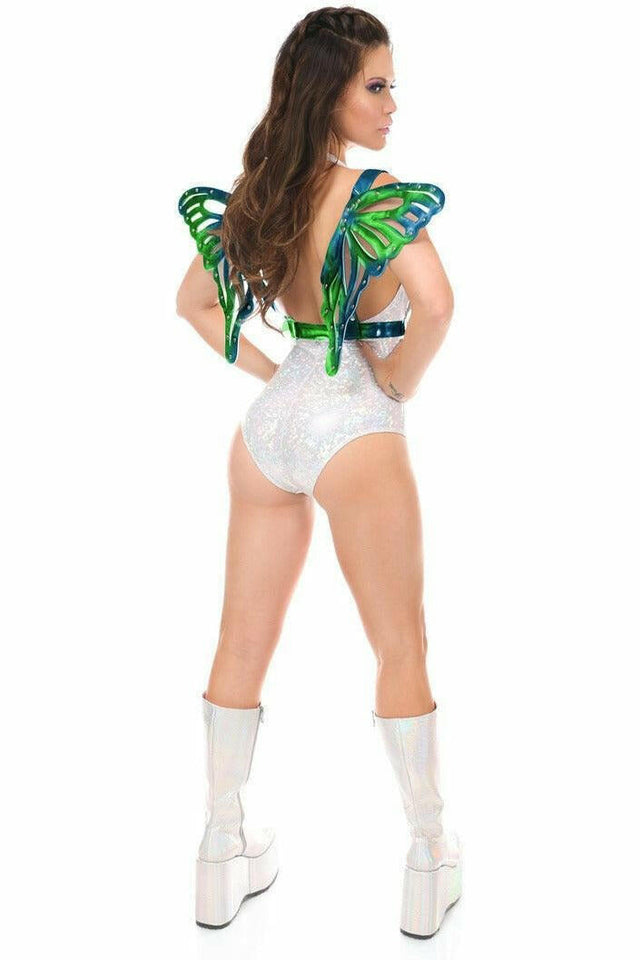 Blue/Teal Holo Large Butterfly Wing Body Harness