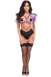 Lavender Holo Shoulder Fringe Body Harness