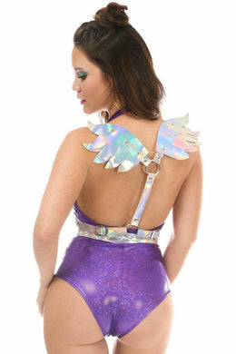 Silver Holo Body Harness w/Wings