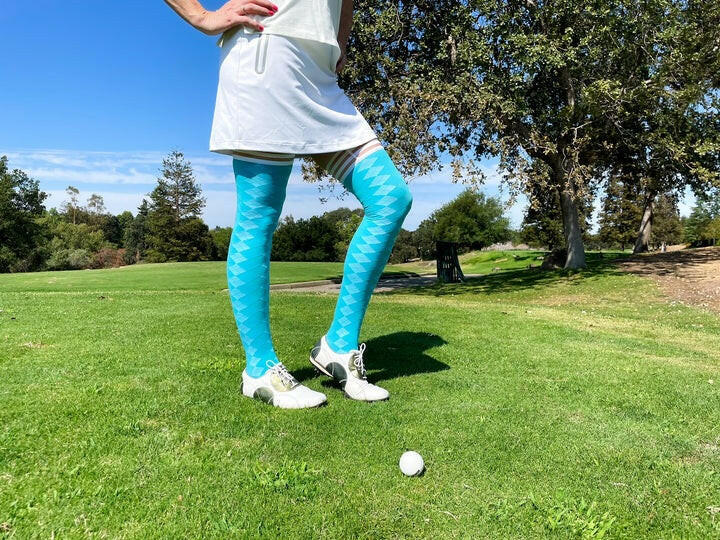 Argyle Teal Thigh High