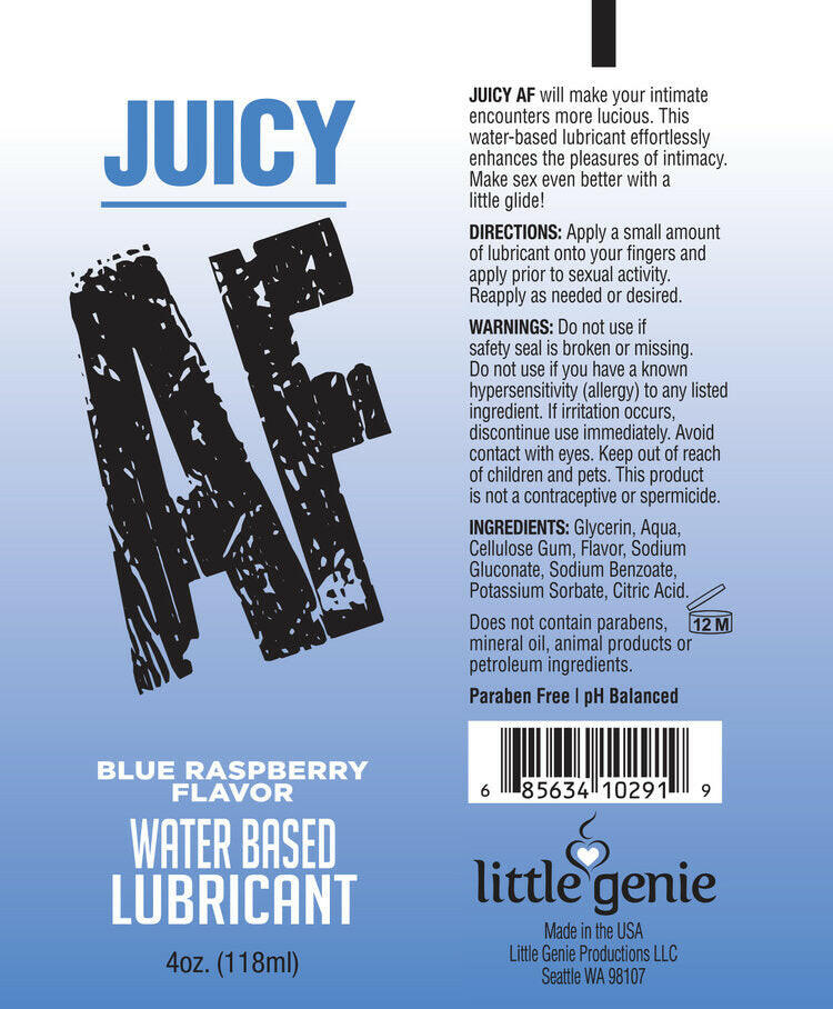 Juicy AF Lubricant- Blue Raspberry