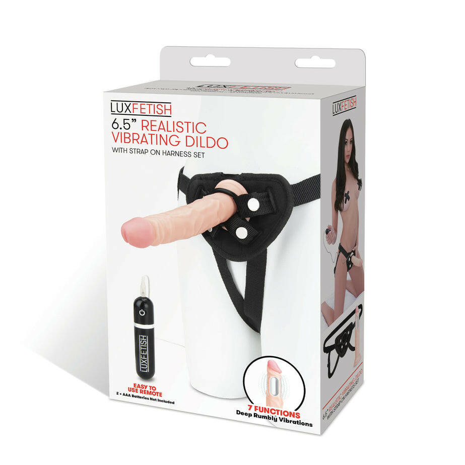Lux Fetish 6.5" Realistic Vibrating Dildo & Strap-on Harness Set