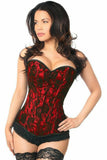 Lavish Red Lace Front Zipper Corset
