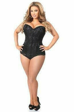 Lavish Black Lace Front Zipper Corset