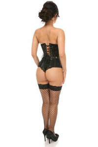 Lavish Black Sheer Lace Underwire Open Cup Underbust Corset