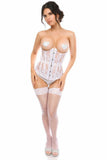 Lavish White Sheer Lace Underwire Open Cup Underbust Corset