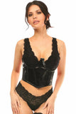 Lavish Black Patent Open Cup Underwire Waist Cincher