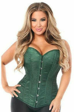Lavish Dark Green Brocade Corset