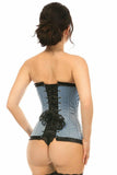 Lavish Lt Blue Burlesque Overbust Corset