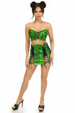 Lavish 2 PC Green Holo Bustier & Skirt Set