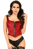 Lavish Dark Red Velvet Lace-Up Bustier Top