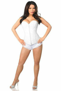 Lavish White Lace Overbust Corset w/Zipper